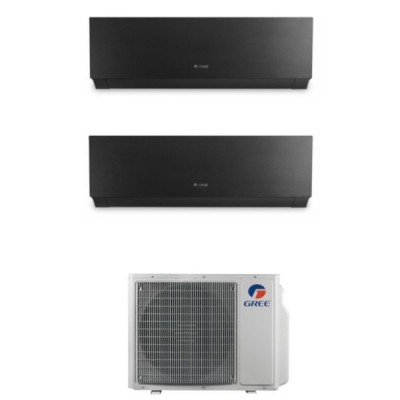 CLIMATIZZATORE GREE CLIVIA BLACK DUALSPLIT 9000+9000+GWHD18NK6OO INVERTER R-32 WI-FI