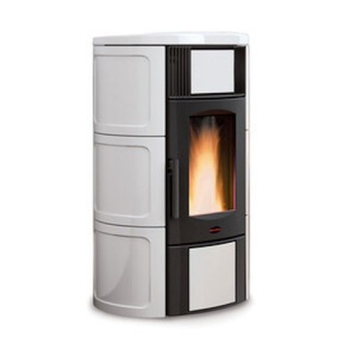 STUFA  A PELLET LA NORDICA EXTRAFLAME ISIDE IDRO H15 18,1 KW BORDEAUX/BIANCO